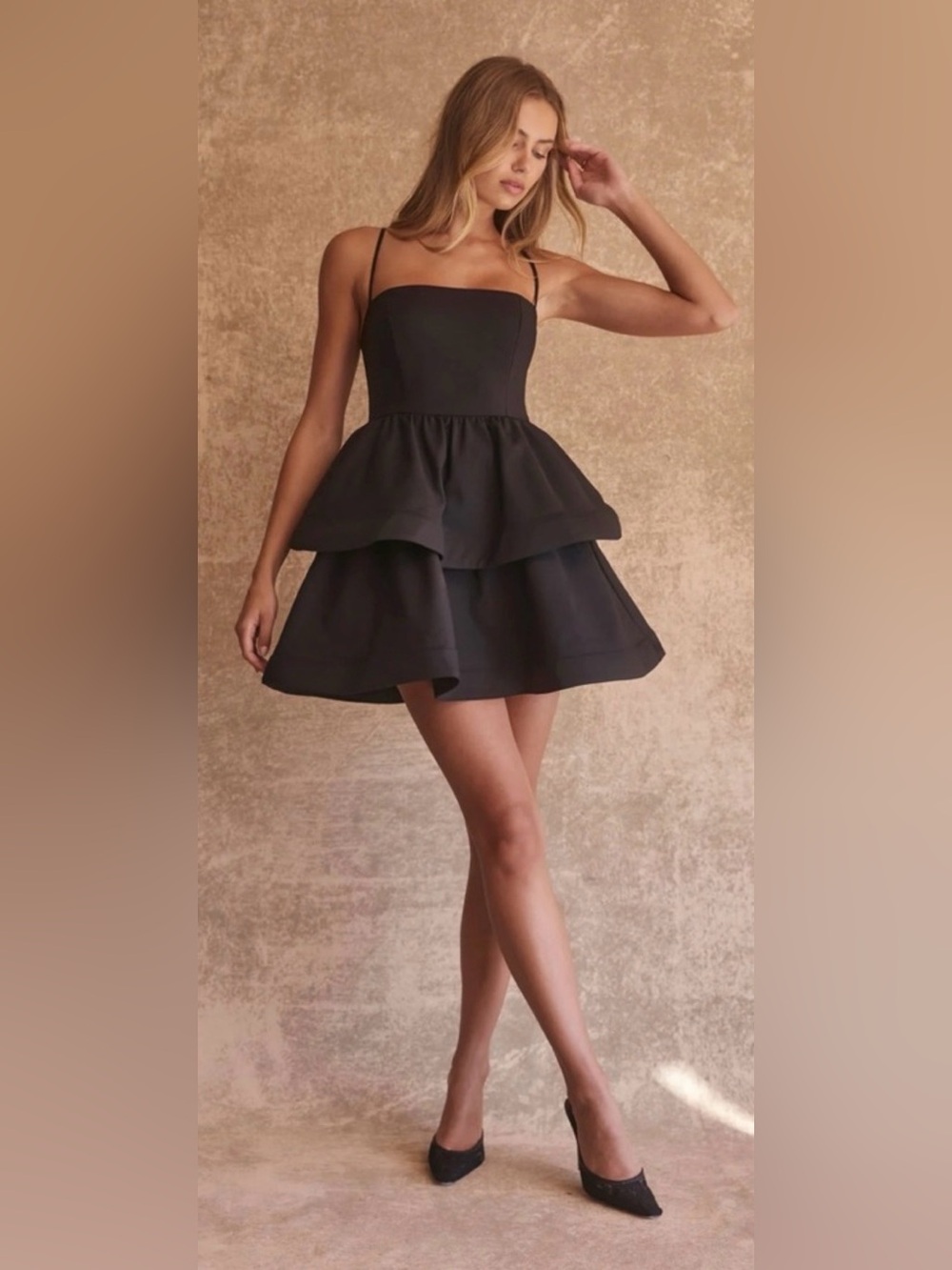 ASTR Leola Tiered Skater Mini Dress